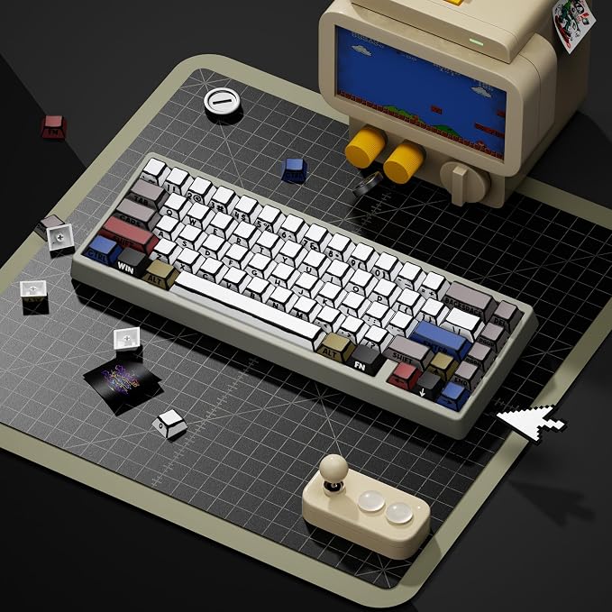 XVX Retro PBT Keycaps, Side Printed Keycap Set Cherry Profile, Dye Sublimation Graffiti Keyboard Keycaps Suitable for 60% 65% 75% 80% 100% MX Switches Mechanical Keyboard