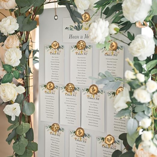 UNIQOOO Wax Seal Stickers - (3 Designs in 1 Pack) Wedding Invitation Envelope Seal Stickers, 60 Pcs Self-Adhesive Stickers, Perfect for Invitation, Christmas, Gift Wrapping (Anti Gold)