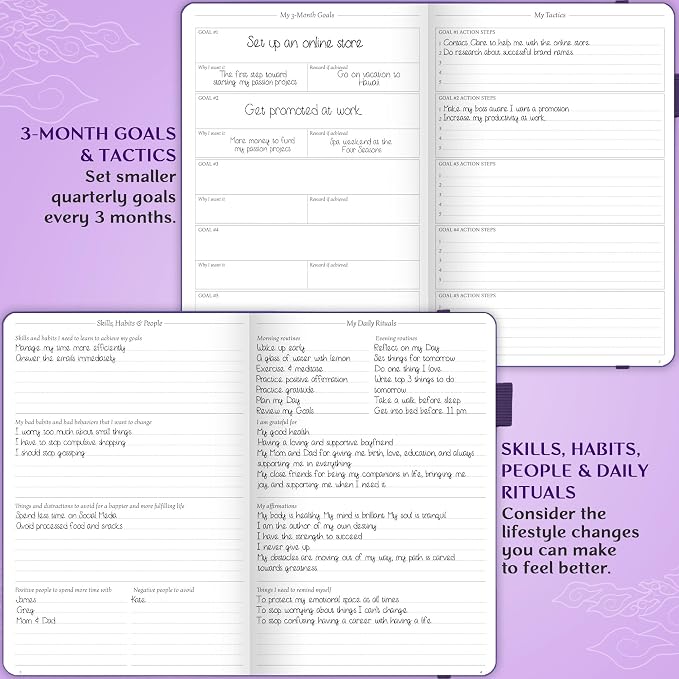 Legend Planner Daily for 3 Months – Undated Monthly Weekly & Daily Planner to Hit Goals. Organizer & Productivity Journal, A5 (Dark Purple)