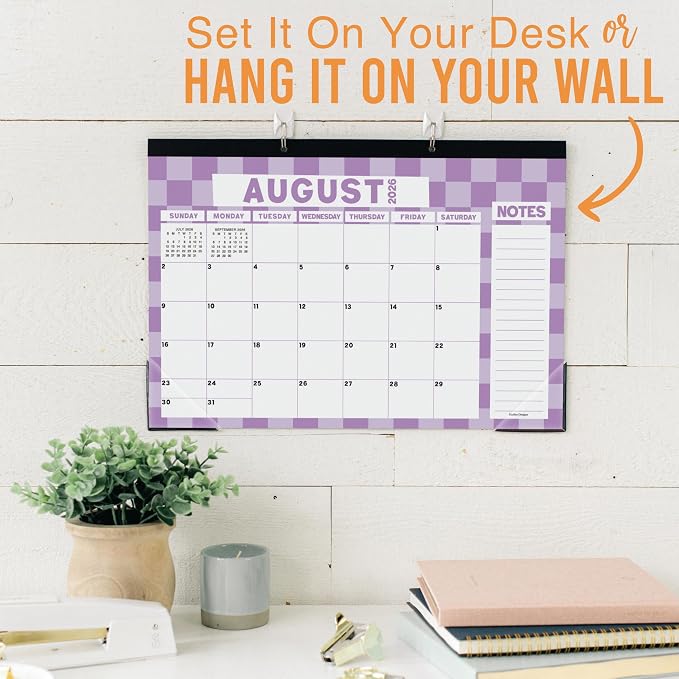 Hadley Designs Large Teacher Desk Calendar 2026-2027 - Desktop Calendar 2026, 18-Month Desk Calendars for Home, Office & Classroom, Cute Classroom Must Haves, Back to School Teacher Gifts