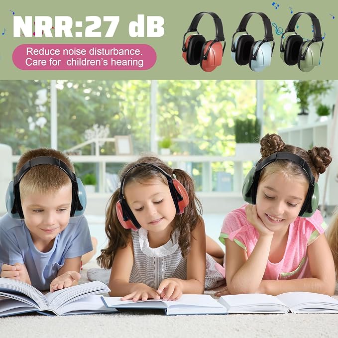 Amylove 12 Pcs Kids Ear Protection Noise Cancelling Headphones Ear Muffs Bulk 27db Adult Noise Reduction Hearing Earmuff(Universal Fit (kids & Adults),Elegant Style)