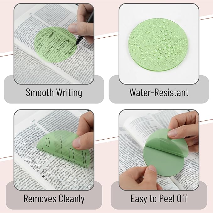 Mr. Pen- Transparent Sticky Notes Set, 150 Sheets | Transparent Sticky Notes with Black Fineliner Pen for Bible Study, Office, School, Planning, Journaling & Organization