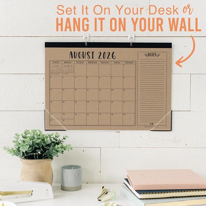 Hadley Designs Large Teacher Desk Calendar 2026-2027 - Desktop Calendar 2026, 18-Month Desk Calendars for Home, Office & Classroom, Cute Classroom Must Haves, Back to School Teacher Gifts