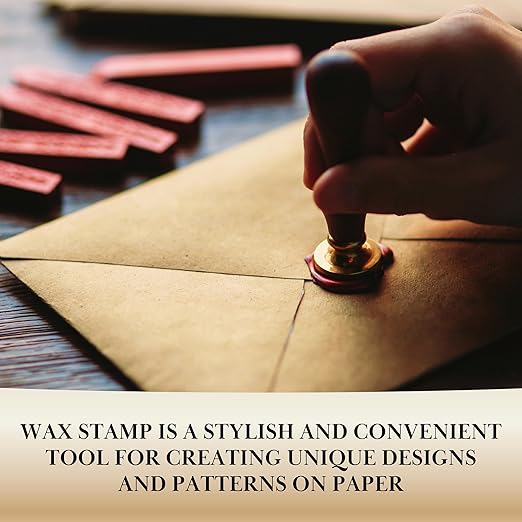 Wax Seal Stamp Kit - Sealing Stamp Set with Vintage Wooden Handle Seal Wax Stamp for Craft and Gift Vintage Wax Envelope Seal Press Heads and Hand for Adults