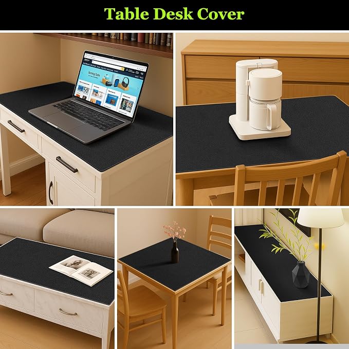 Warmstar Leather Table Cover 36 x 60 Inch, 1.8MM Thick PVC Table Protector Waterproof, Desk Cover Protector Non-Slip Desk Pad for Kitchen, Dresser, Gaming Desk,Dining Room Table