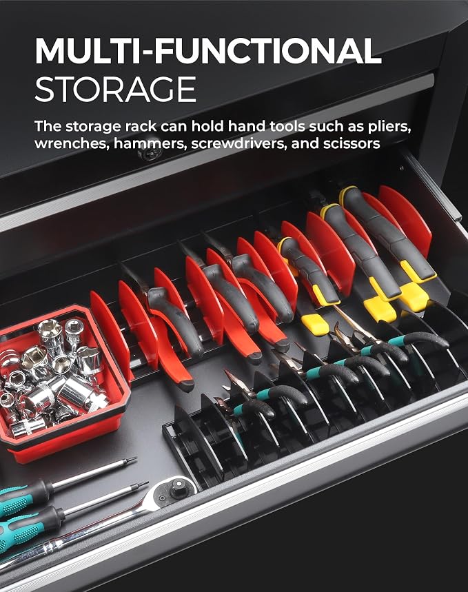 Reniteco 2-Pack Plier Organizer Rack, Pliers Holder with Non-Slip Rubber Base and Adjustable Dividers, 22-Slot Tool Box Organizer, Cutter Organizers, Tool Drawer Organizer(Pliers Not Included)