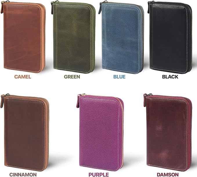 Londo Genuine Leather Padfolio – Portfolio Folder with Pencil Holder, Notepad & Zipper Closure for Business, Office & Travel
