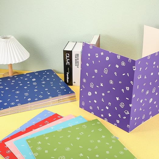 Sherr 60 Pcs School Privacy Boards Bulk for Student Colored Desk Trifold Divider Panels Privacy Partition Folder for School Student Teacher Desk, 15.8 x 13.4 x 11.81 Inch (Simple Style,Classic Color)