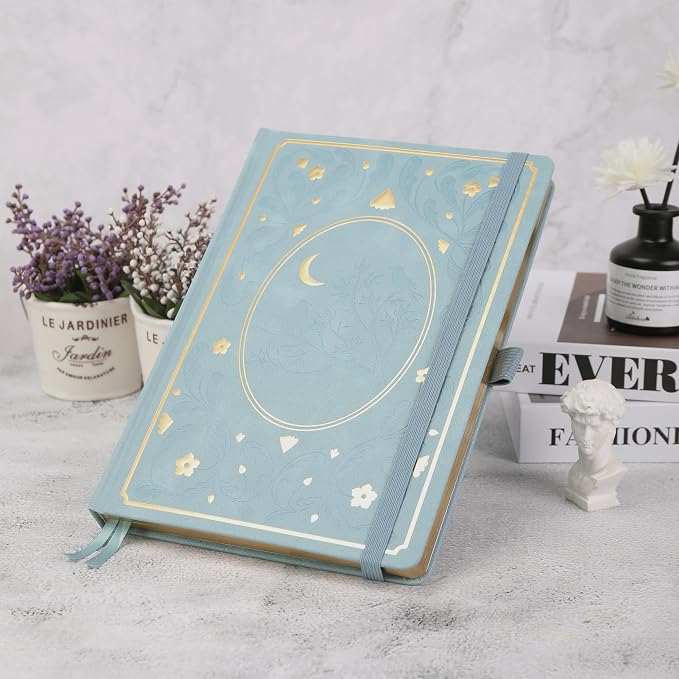 TIEFOSSI B5 Dotted Journal, Dot Grid Notebook for Women Men, Hardcover Notebooks for Planner Organization Journaling, 160 GSM Thick Paper, 150 Numbered Pages with Golden Edges
