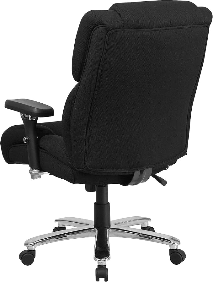 Flash Furniture HERCULES Series 24/7 Intensive Use Big & Tall 400 lb. Rated Black Fabric Executive Ergonomic Office Chair with Lumbar Knob