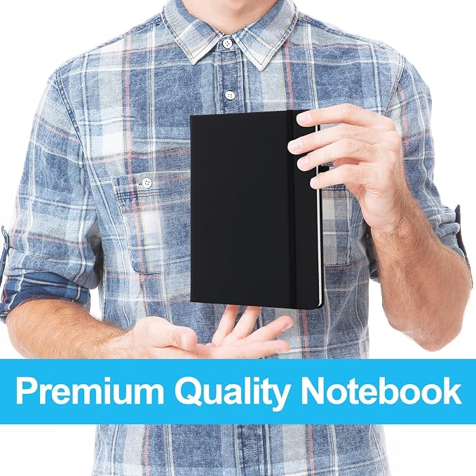 Lined Journal Notebook A5, College Ruled Hardcover Journal for Women, 160 Pages with 100gsm Thick Paper for Writing, Work, Notes & Journaling, Gift for Women, Black