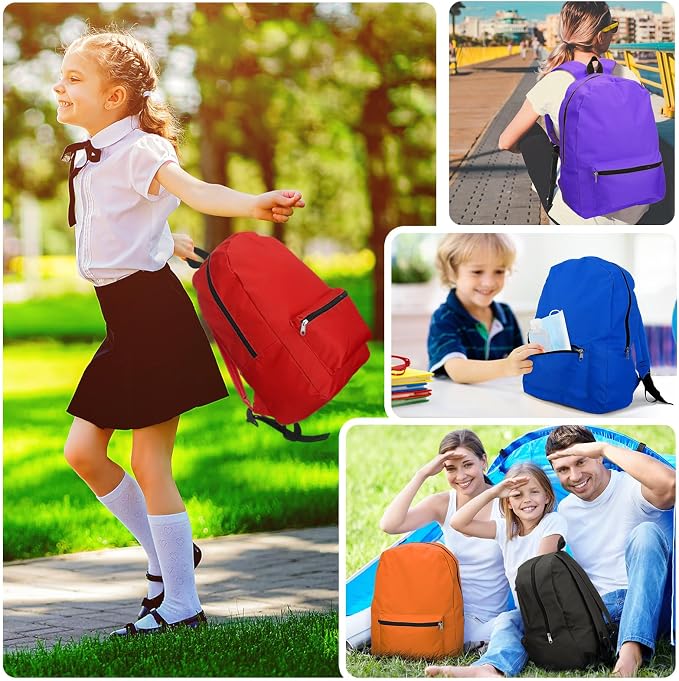 Silkfly 24 Pack 17'' Backpacks Bulk with 24 Stationery Supply Sets, Bookbags and Writing Accessories Kit for Donation(Multicolor)