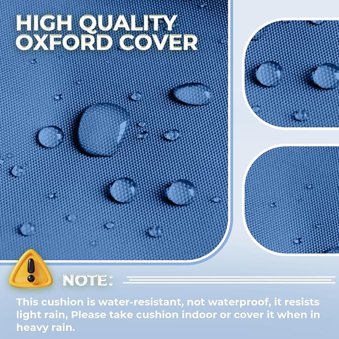 Outdoor Chaise Lounge Chair Cushion Waterproof 74.4 x 22 x 4.7 Inches Lounge Chair Cushions Replacement for Outdoor Furniture with Ties, Thickened Pool Lounge Chair Cushion, Royal Blue