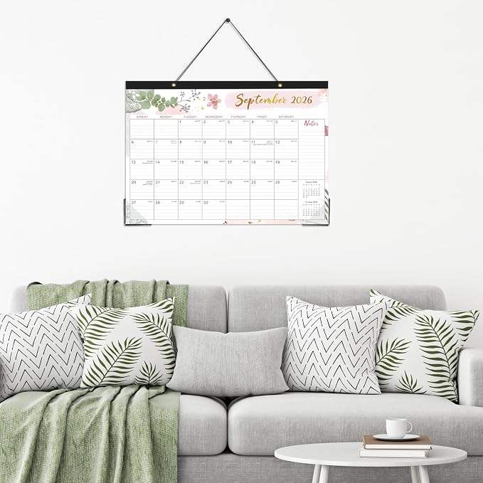 Desk Calendar 2026-2027 - 2026-2027 Desk Calendar 17x12, July 2026 - December 2027, 18 Monthly Desk/Wall Calendar Large 17" x 12", Monthly Desktop Desk/Wall Planner, Large Ruled Blocks, Notes, Thick Paper for Office & Home
