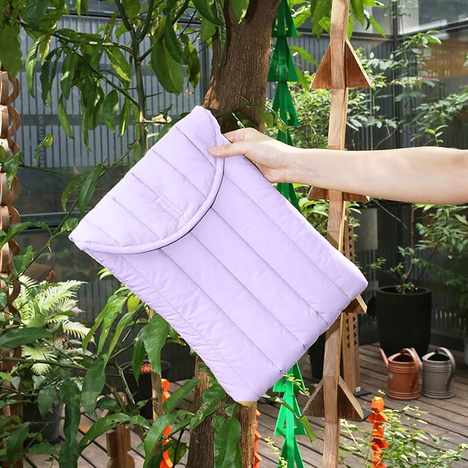 Puffy Laptop Sleeve 15-16 Inch Purple, Protective Carrying Case for Men and Women, Cute Case Bag Compatible with 15 Inch and 16 Inch Laptops, for MacBook Air M2 M1, Asus/Dell Xps/Lenovo in Cover