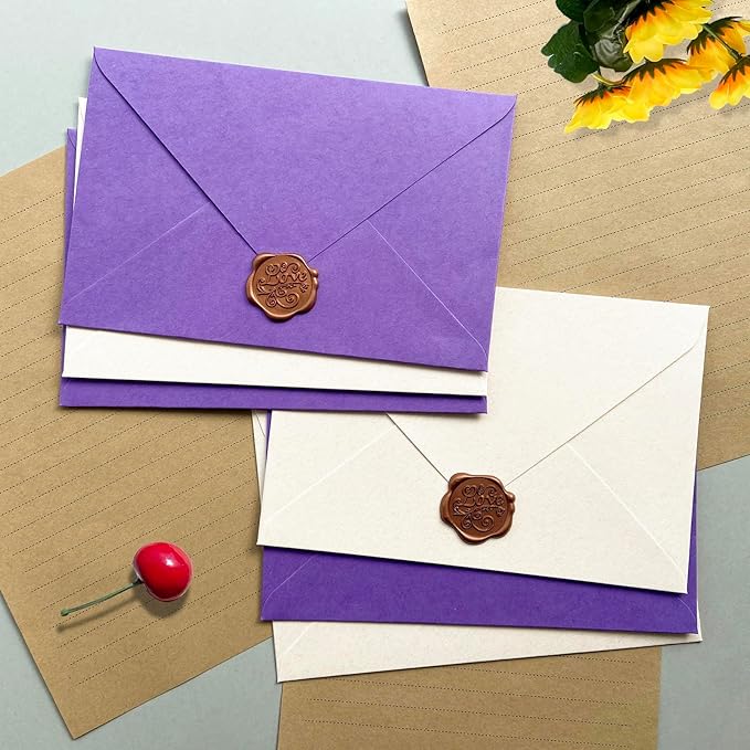 Tuhangcc Premium Velvet-Touch Stationery Set with Unique Design Colors - Best Paper and Elegant 4x6 Envelopes (24 Writing Sheets + 12 Envelopes) for Love Letters and Party Invitations(Blue)