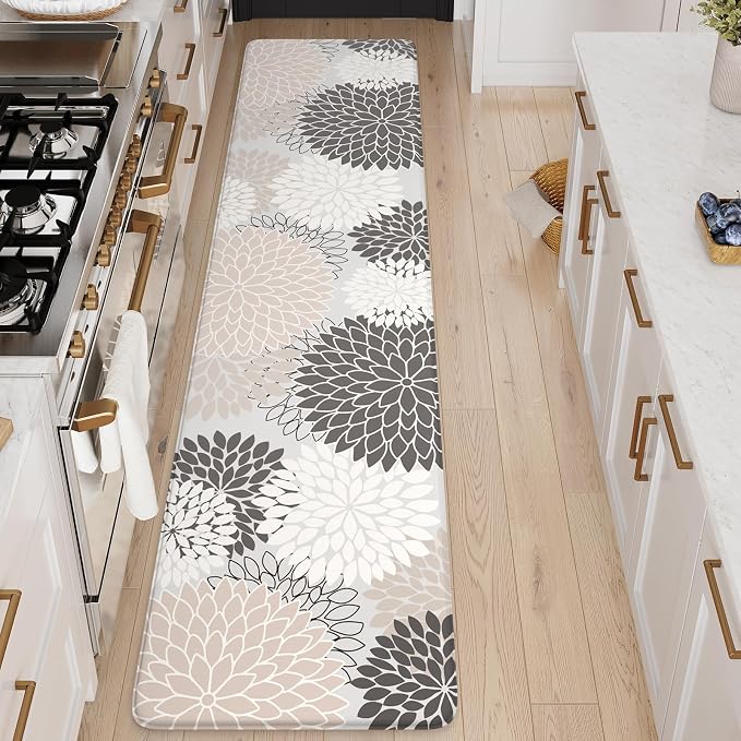 KIMODE Kitchen Mats Cushioned Anti Fatigue Comfort Kitchen Runner Rugs | 20"x71"Pink, Floral,Farmhouse,Waterproof Kitchen Mat ,Comfort Standing,Wipe Clean,Kitchen Runner Rug Laundry Sink Floor