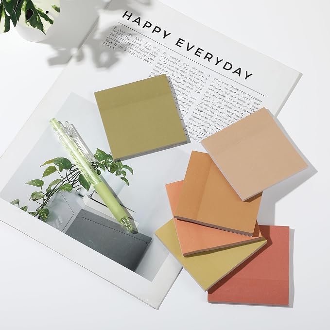 Mr. Pen- Sticky Notes, 3"x3", 12 Pads, 600 Sheets, Autumn Earth | Sticky Notes Bulk, Self-Stick Note Pads, Perfect for Office, School, Home, Study & Organization