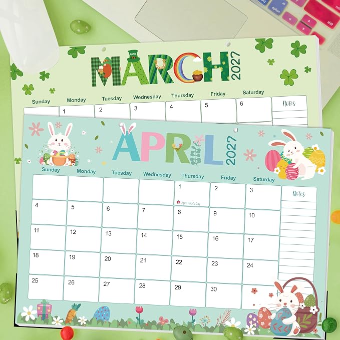 Guasslee Desk Calendar 2026-2027, 19-Month School Year Calendar, 2026 Jun. - 2027 Dec, 17"x11.5" Large Monthly Desk Planner with Corner Protectors, Ample Blocks & Notes for Home Office