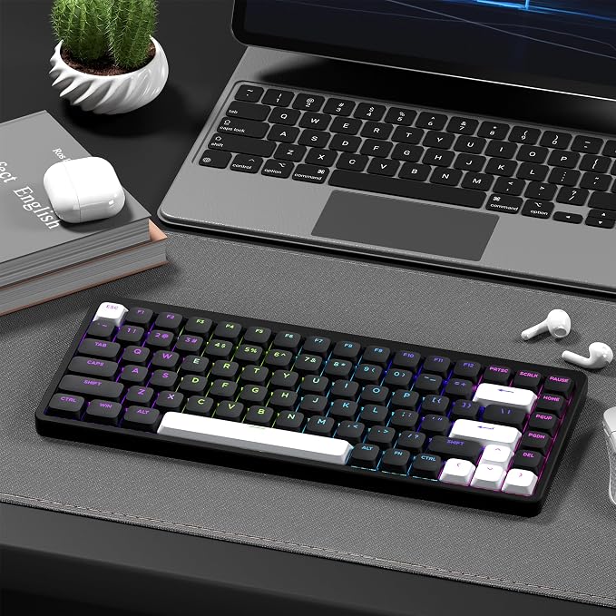 XVX Low Profile Black Keycaps, Shine Through Keycap Sets, Double Shot PBT Keyboard Keycaps Compatibility for 60% 75% 80% 85% 100% MX Switches Mechanical Keyboard- Only Key caps