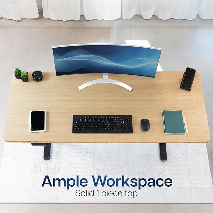 VIVO Universal 71 x 30 inch Solid One-Piece Table Top for Standard and Sit to Stand Height Adjustable Home and Office Desk Frames, Bamboo, DESK-TOP71O