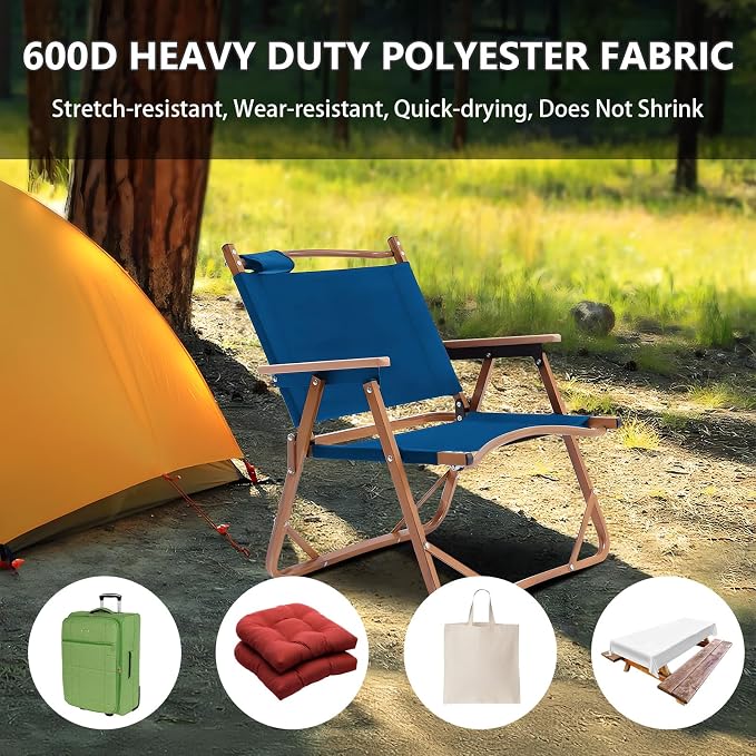 Waterproof Canvas Fabric by The Yard 58inch 600D Upholstery Material Polyester Fabric Outdoor Water Resistant Fabric for Sewing Chair Patio Cushion Purse Bag Interior, 12 Yard Ocean Blue