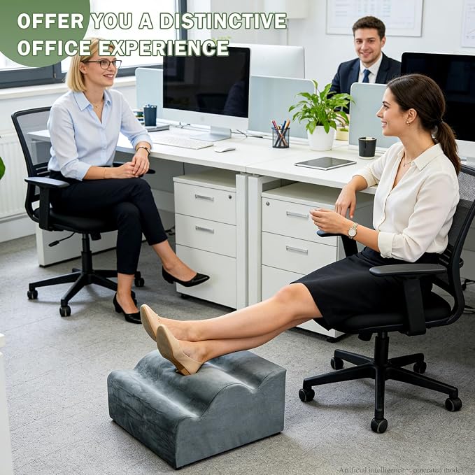 Foot Rest for Under Desk – 3-Layer Multi-Functional Foot Stool | Support for Office, Home, Sofa, Gaming, Three-layer Height Ergonomic Footstool. Footrest Cushion Relieves Back Hip Fatigue