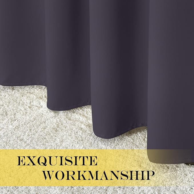 NICETOWN Door Curtain for Closet Doors 80 Inches Long 1 Panel, Blackout Doorway Curtain for Open Closet Bedroom, Room Divider Living Room for Privacy (Greyish Purple, 1 Panel, 46W x 80L)