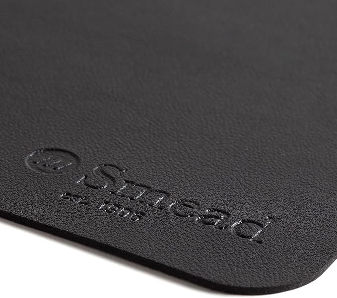 Smead Desk Pad, Vegan Leather Desk Mat with Non-Slip Faux Suede Backing, Perfect Desk Organizer for Office Decor, 31.5” x 15.7” Medium, Charcoal (64833)