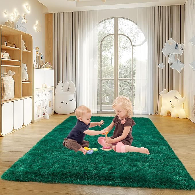 Mugorn Small Soft Shag Rugs for Bedroom, 4x6 Fluffy Area Rugs for Living Room