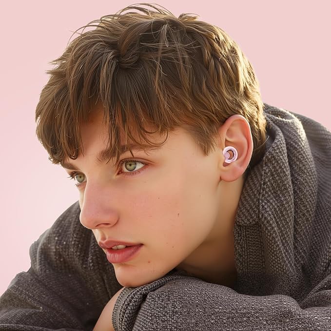 Ear Plugs for Sleeping Noise Cancelling - Reusable Silicone Earplugs for Concert, Motorcycle, Sports and Festivals, 30dB Noise Reduction, Washable Hearing Protection - Pink