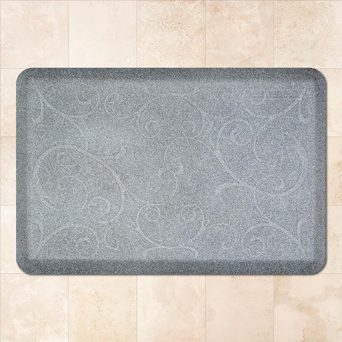 WellnessMats Bella Collection Anti-Fatigue Floor Mat, Polyurethane - Ergonomic Support Pad for Home, Kitchen, Garage, Office Standing Desk - Water Resistant - Made in USA