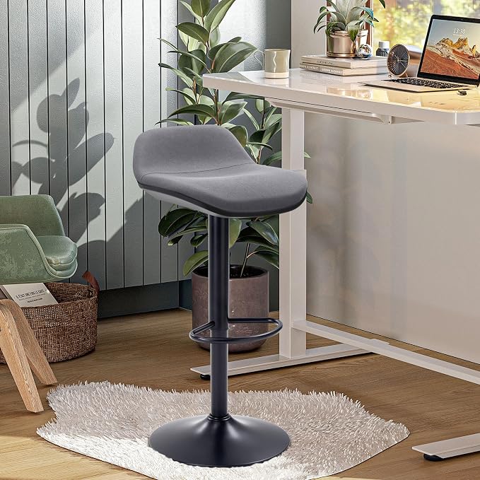 IWMH Standing Desk Stool, Adjustable Standing Desk Chair, Sit Stand Stool | Height Adjustable Sit Stand Desk Stool, Ergonomic 360° Swivel Leaning Stools with Footrest for Office Home (Black)