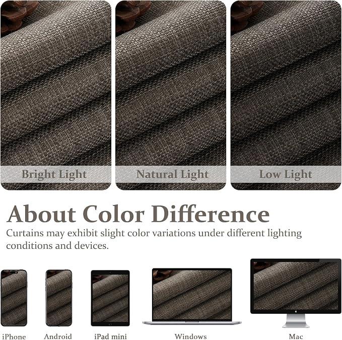 Extra Long 120 Inch Pleated Blackout Curtains for Living Room 2 Panels Set, Chocolate Tart Memory Trained Dual Layer Linen Floor to Ceiling Luxury Curtain Soundproof Large Windows Drapes 10 FT Length