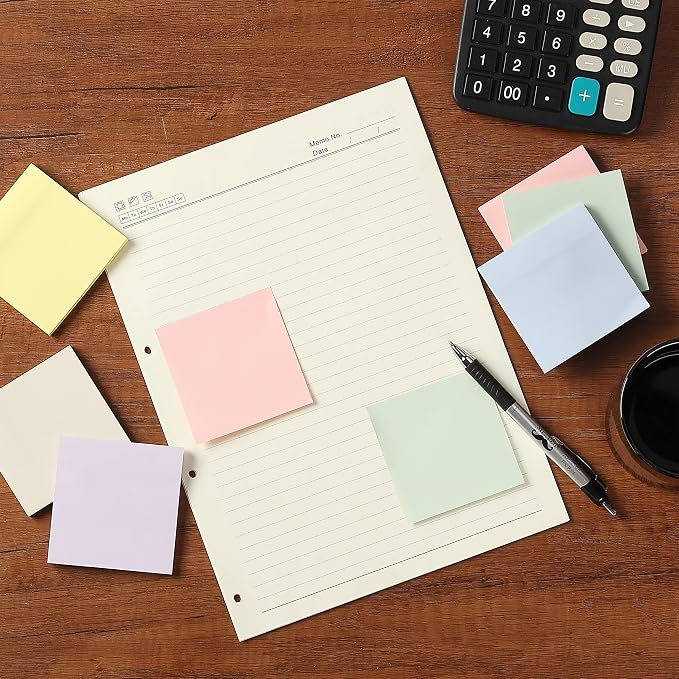 Mr. Pen- Sticky Notes, 3"x3", 12 Pads, 720 Sheets, Morandi Colors | Sticky Notes Bulk, Self-Stick Note Pads, Perfect for Office, School, Home, Study & Organization