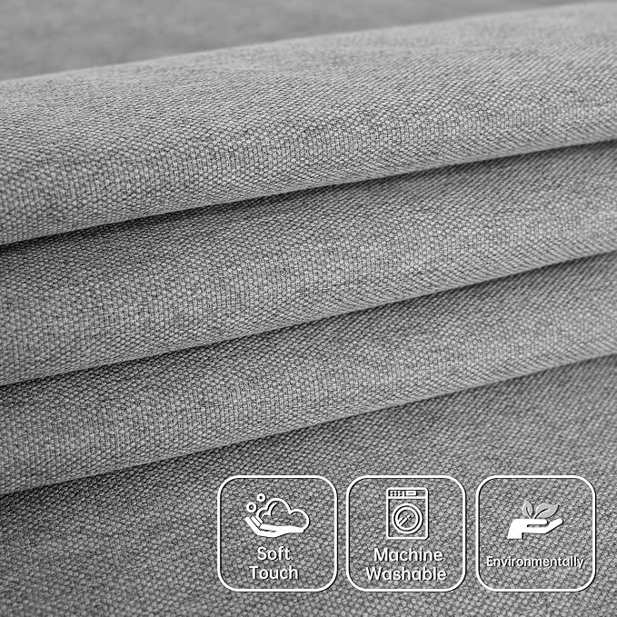 DriftAway Blackout Soundproof Thermal Insulated Linen Textured Curtains with Quilted Thermal Lining for Cold and Heat Blocking Noise Reducing Daytime Sleep 1 PC 52 Inches by 96 Inches Gray