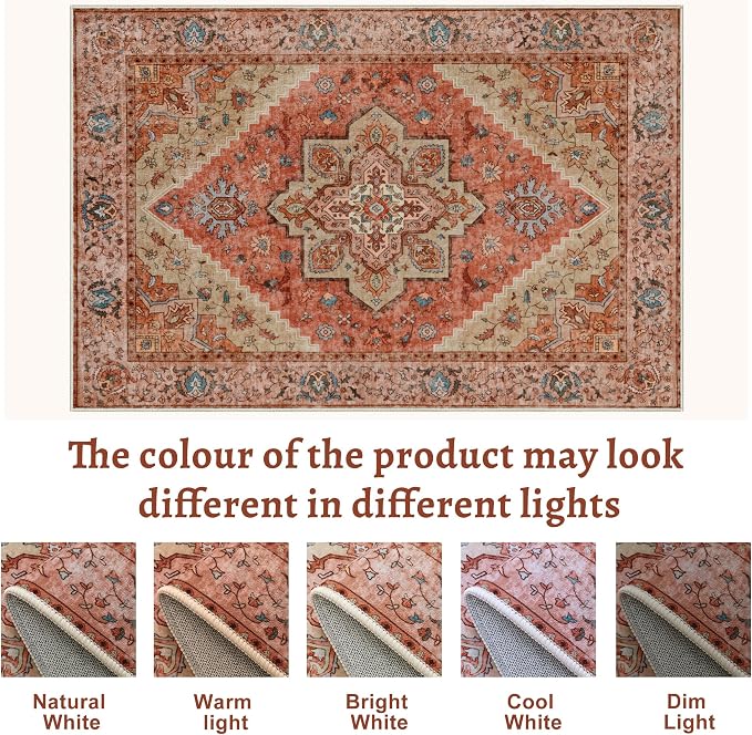 Tangsoo Vintage 2x3 Washable Rug for Entryway, Non Slip Small Indoor Front Door Rug, Print Distressed Door Mat Carpet, Soft Low Pile Rugs for Entrance Kitchen Bedroom Bathroom