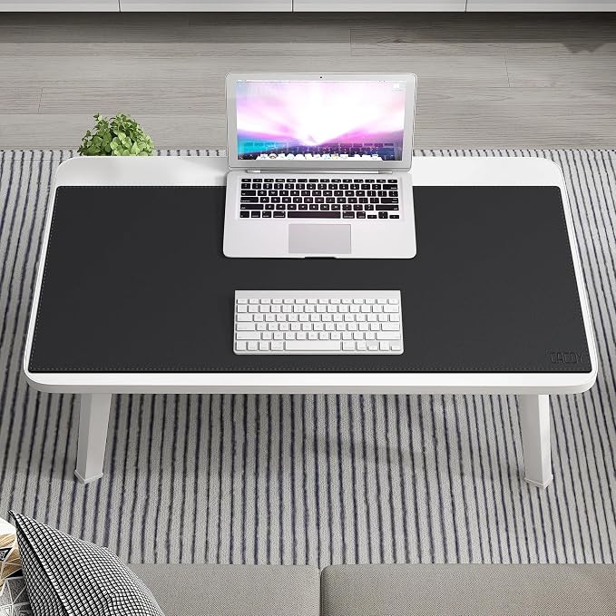 Cacoy 40" x 16" Leather Desk Mat for Home Office, Large PU Leather Desk Pad Protector, Waterproof & Scratch Resistant Computer Keyboard Mouse Mat, Office Desk Accessories Desk Matt for Desktop (Black)