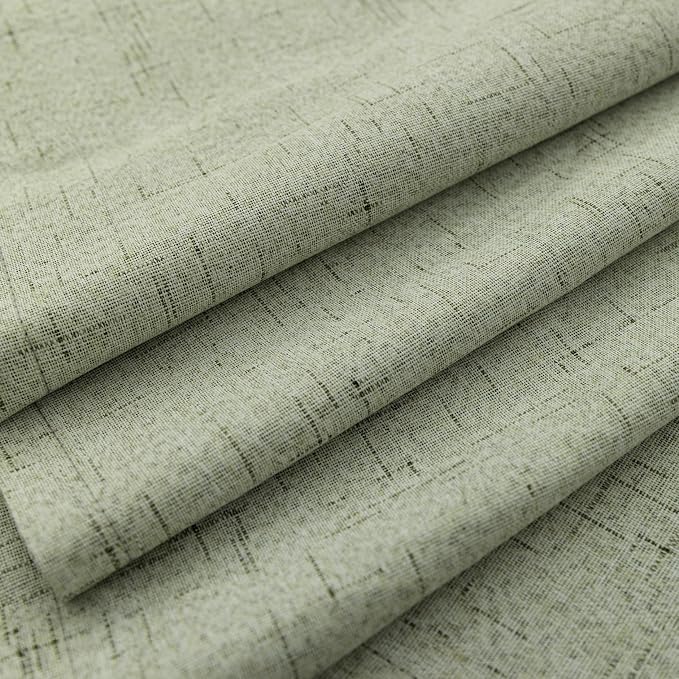 KOUFALL Bathroom Curtains Window,Short Eucalyptus Green Decorative Privacy Machine Washable Linen Blackout Curtains for Bedroom 45 Inch Length,Sage