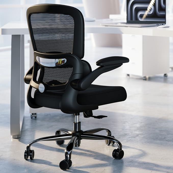 TRALT Office Chair - Ergonomic Desk Chair with Adjustable Lumbar Support, Mesh Computer Chair, Executive Chairs for Home Office Comfortable Lumbar Support Black Pack of 2