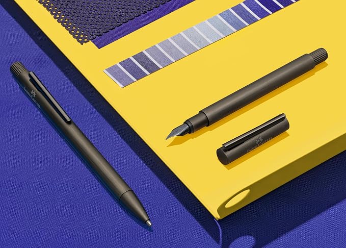 Faber-Castell NEO Slim Fountain Pen, Aluminum Gunmetal - Broad