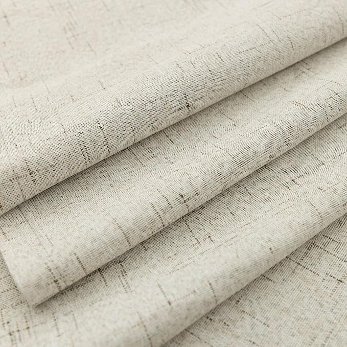 KOUFALL 9FT 9 FT Long Linen Blackout Curtains,Greyish Beige Boho Black Out Pleated High Ceiling to Floor Length Curtains for Living Room Bedroom 2 Panels Set