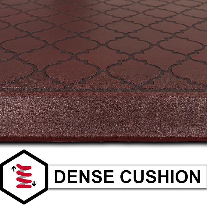 Tempur-Pedic Ultra Comfort Anti-Fatigue Lattice Merlot 1' 8" x 3' 6" Kitchen Floor Mat Cushioned Ergonomic Standing Desk Mat Waterproof Non-Skid Foam