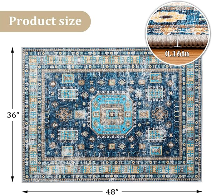 Office Chair Mat for Hardwood Floor, 48"x36" Easy Glide Computer Desk Mat Protector for Rolling Chair Under Desk Rug Nonslip Backing, Machine Wash (Modern)