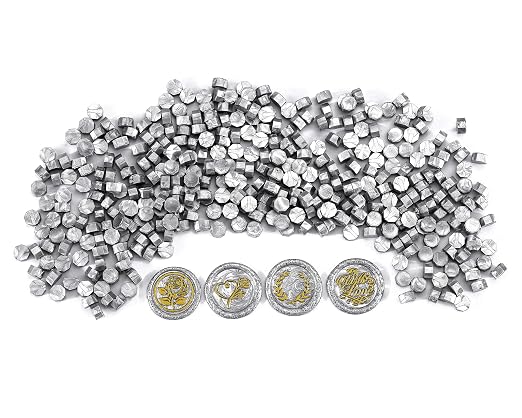 Yoption 360 Pcs Silver Octagon Sealing Wax Beads for Wax Seal Stamp with 4 Candles and 1pcs Melting Spoon