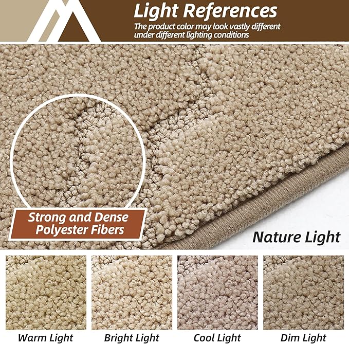 COSY HOMEER Kitchen Rugs 24"x36"/24"x60" Non-Slip Washable Kitchen Mats for Floor Absorbent Kitchen Carpet Soft Rugs for Kitchen,Sink Mat,Entrance,Area Rug,Warm Beige