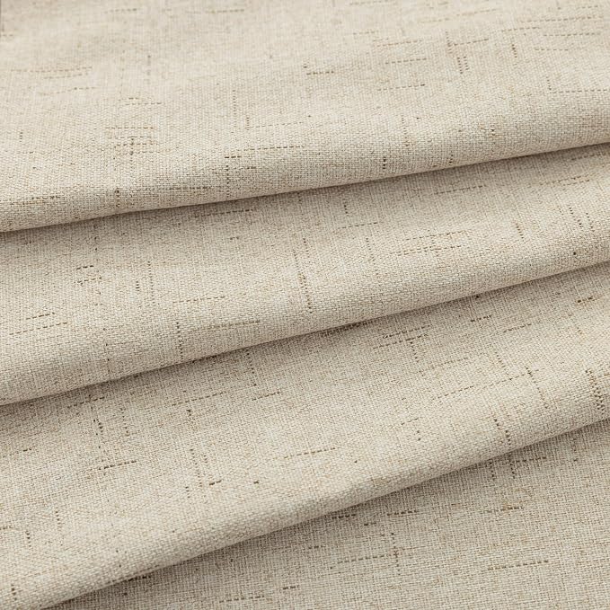 KOUFALL Closet Curtain for Open Closet 78 Inch Long, Blackout Privacy Curtains for Room Divider, Linen Faux Accordion Door Curtain for Doorways, Light Tan Beige