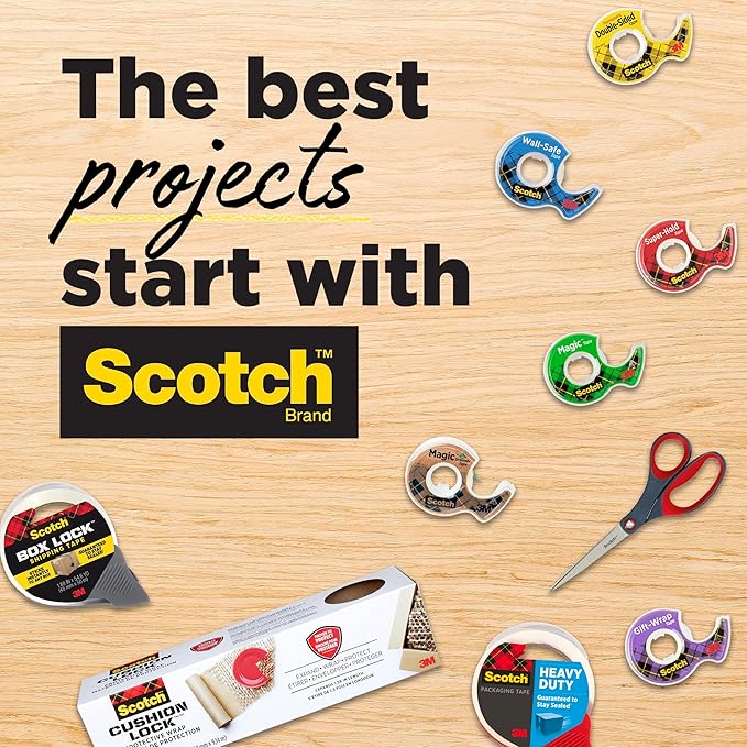 Scotch Gift Wrap Tape Kit, Wrapping/Art Supplies Set with Gift-Wrap and Cute Washi Tape, to/from Labels, and Sharp Scissors for Gift Wrapping, Scrapbooking, and Journaling