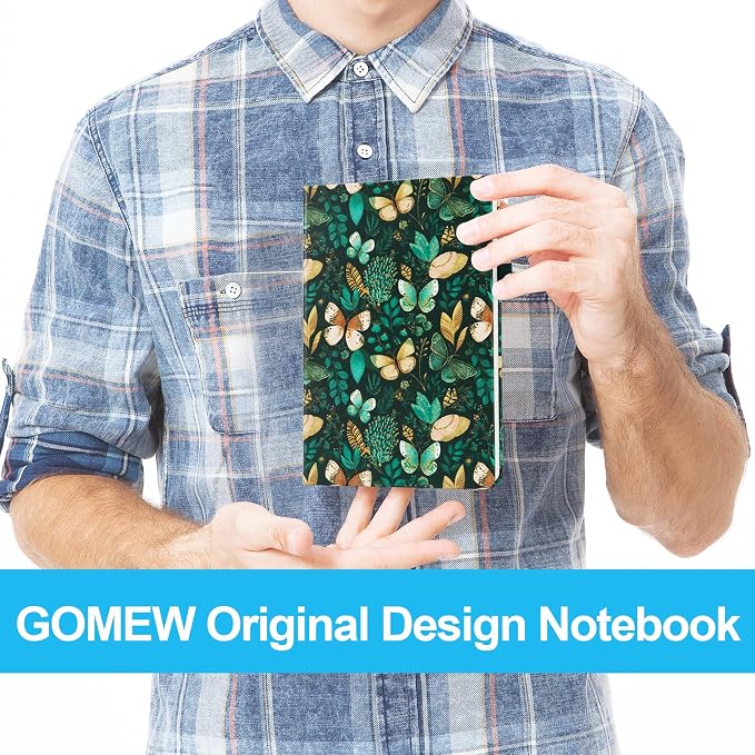 Dotted Journal Notebook A5, Dot Grid Bullet Journal for Women, 160 Pages with 100gsm Thick Paper for Journaling, Planning, Habit Tracking & Notes, Gift for Women, Green Butterfly