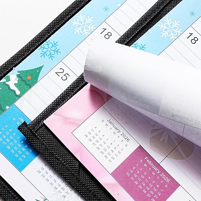 2026 Desk Calendar - Large Desk Calendar 2026, Jan.2026 - Dec.2026, 22" x 17", 2026 Calendars with Corner Protectors + Large Ruled Blocks, To-do & Notes, 12 Different Themes